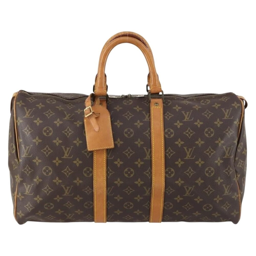 Louis Vuitton Monogram Keepall 45 Travel Bag Brown